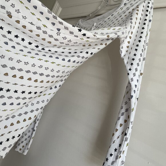 Roller Rabbit x Peloton Limited Edition Print Pajama Top Size L Hearts Stars - Picture 6 of 15